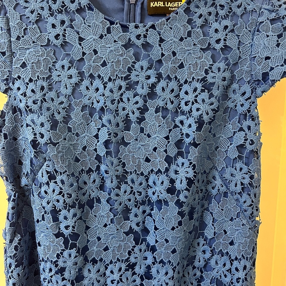 Karl Lagerfeld Royal Blue Floral Mini Dress - Picture 2 of 4